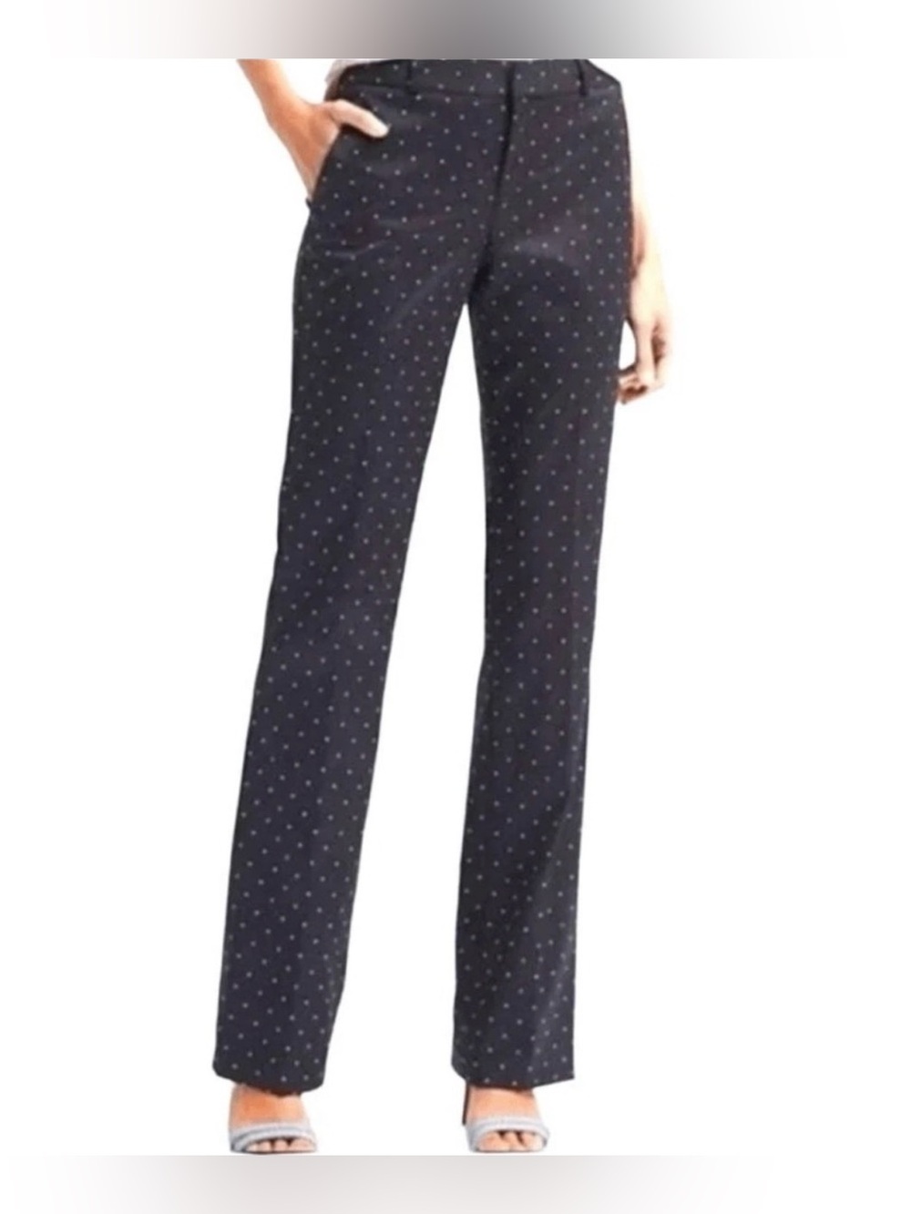 Banana Republic NEW! Logan Navy Polka Dot Trouser Pants Size 8